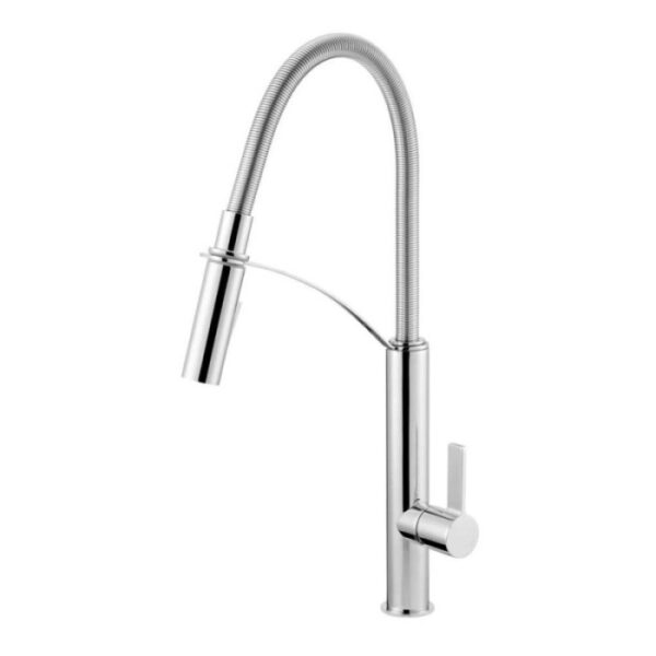 Rubinetto da cucina bocca elastica 2 getti Idrostile Gerbera cromo