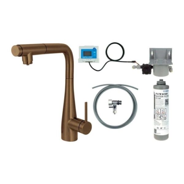 Rubinetto cucina Idrostile bocca estraibile filtro bronzo spazzolato