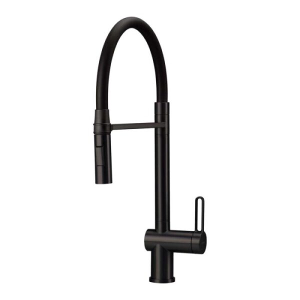 Rubinetto da cucina bocca elastica 2 getti Idrostile magnetico nero