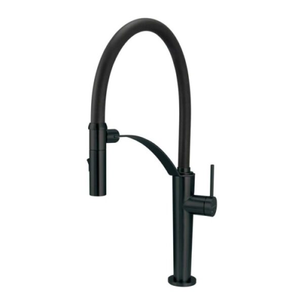 Rubinetto da cucina bocca elastica 2 getti Idrostile nero