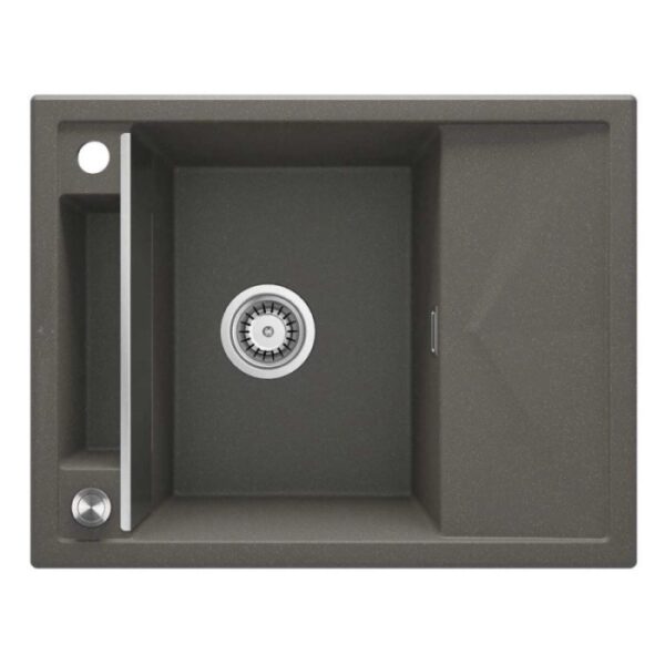 Lavello magnetico 1 vasca gocciolatoio quadrato Guayos 500x219 mm Antracite met