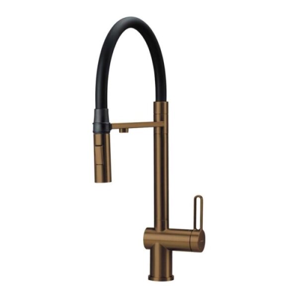 Rubinetto da cucina filtro bocca elastica Idrostile bronzo spazzolato