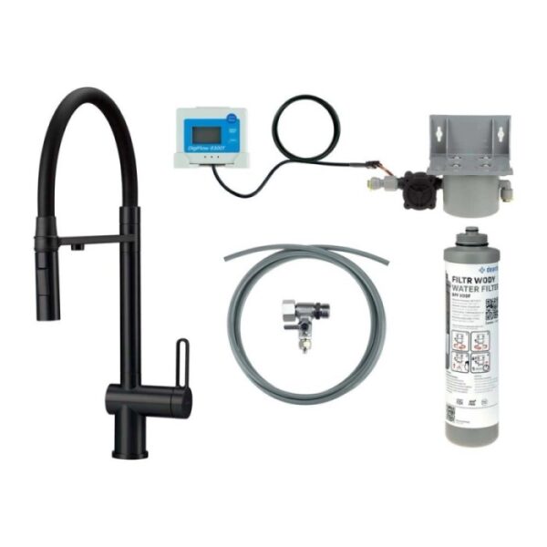 Rubinetto da cucina filtro bocca elastica Idrostile nero