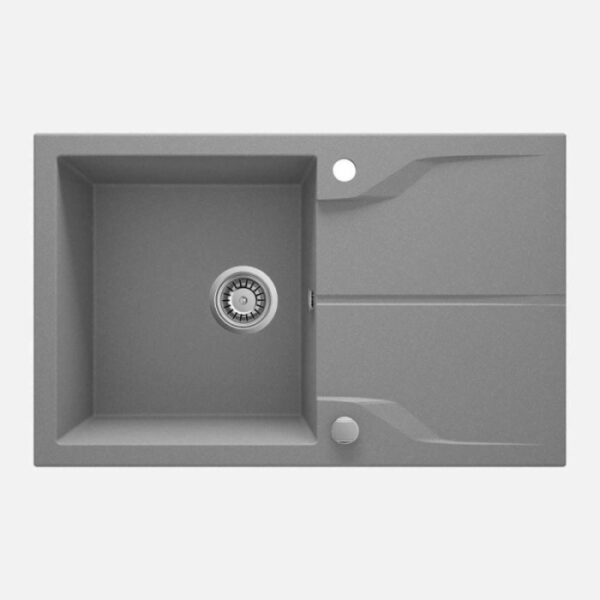 Lavello 1 vasca gocciolatoio Sagua la Grande sifone 490x194 mm grigio met