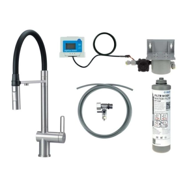 Rubinetto da cucina filtro bocca elastica Idrostile metallizzato