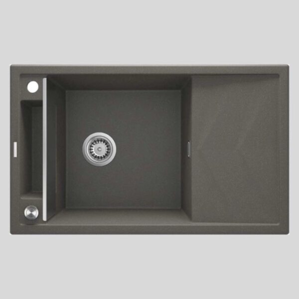 Lavello magnetico 1 vasca gocciolatoio rett Guayos 500x219 mm Antracite met