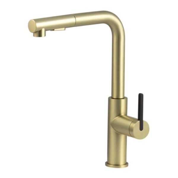 Rubinetto da cucina estraibile Idrostile Studio Design oro spazzolato