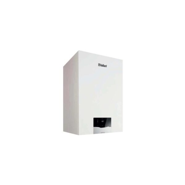 Caldaia a gas Vaillant bianca. Caldaia per riscaldamento e acqua calda.