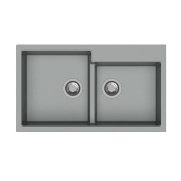 Lavello t.b.t. in acciaio inox con due vasche.