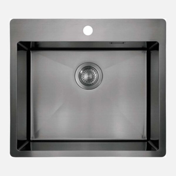 Lavello 1 vasca forma orizz Ciego de Ávila con sifone 505x200 mm titanio