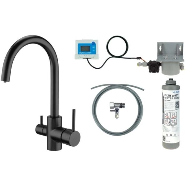 Rubinetto da cucina bocca a U filtro acqua Idrostile nero