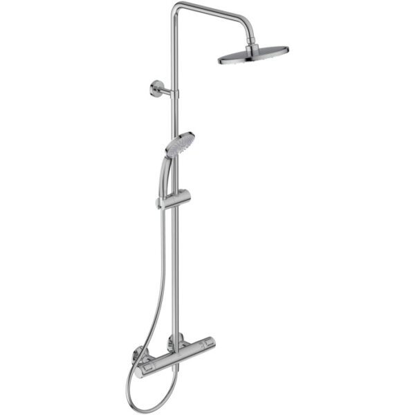 Sistema doccia Ideal Standard Ceratherm T25 cromato con soffione e doccetta.