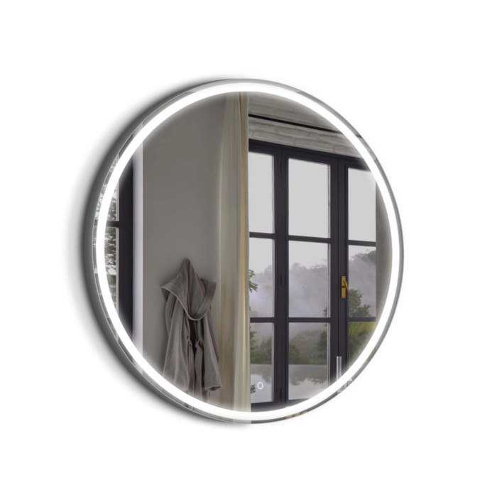 Specchio t.b.t. rotondo con illuminazione LED per bagno.
