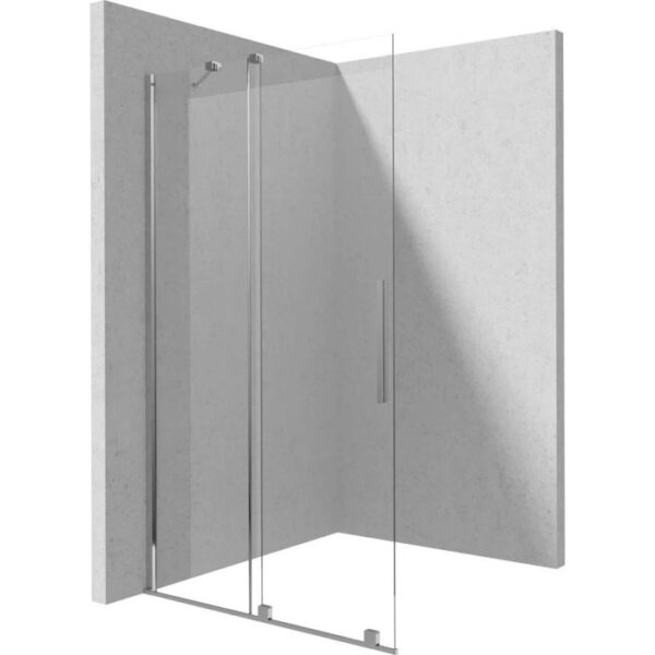Parete doccia scorrevole Cabaiguán Idrostile 1400x1950 mm cromo