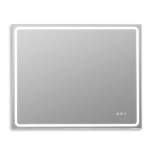 Specchio rettangolare t.b.t. con illuminazione a LED sul bordo.