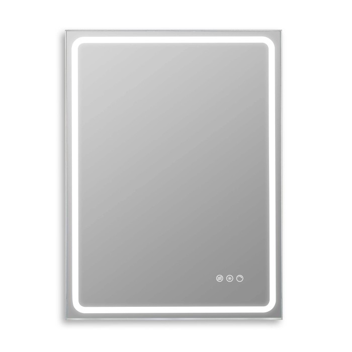 Specchio rettangolare con illuminazione a LED e sensore touch.