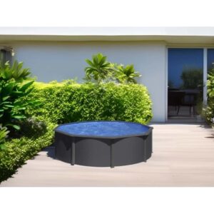Piscina fuori terra tonda in acciaio antracite Gre Ø 460 H 120 cm