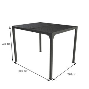Pergola bioclimatica in alluminio 2430 antracite 240x300 cm