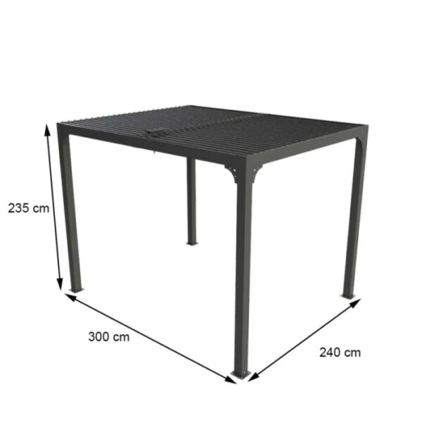Pergola bioclimatica in alluminio 2430 antracite 240x300 cm