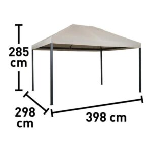 Gazebo in acciaio e poliestere Portsea beige 300x400 cm