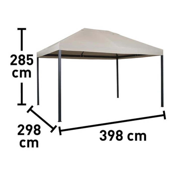 Gazebo in acciaio e poliestere Portsea beige 300x400 cm