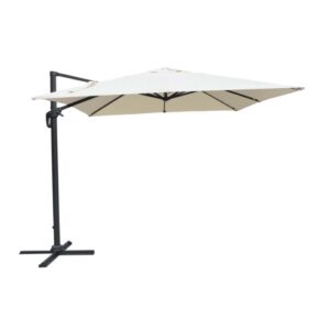 Ombrellone da giardino palo decentrato fusto antracite 3x4 m Ecrù