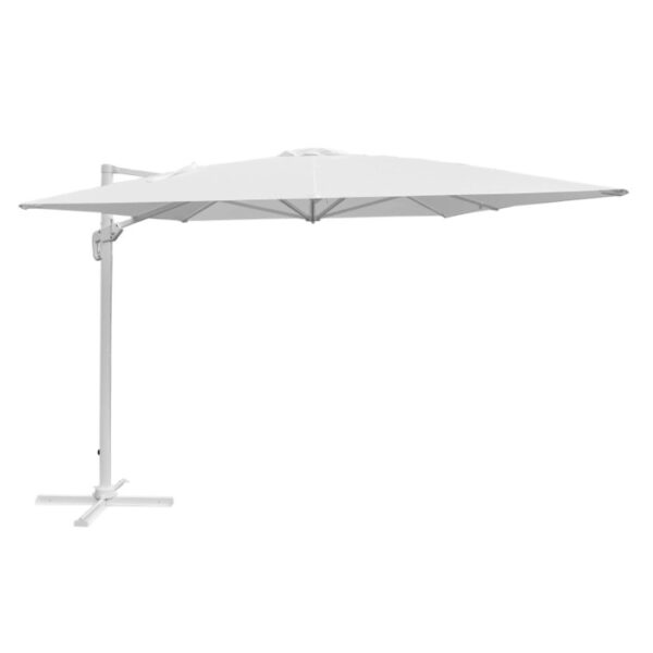 Ombrellone da giardino palo decentrato fusto bianco 3x4 m Bianco