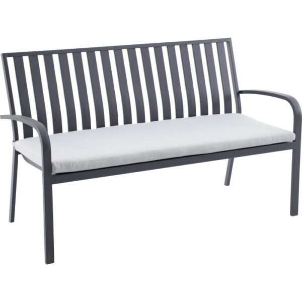 Panca da giardino Sheridon, 2 posti, alluminio, antracite/grigio chiaro con cuscino.
