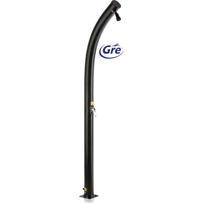 Doccia solare Gre in PVC nero con capacità di 25 l per il giardino.