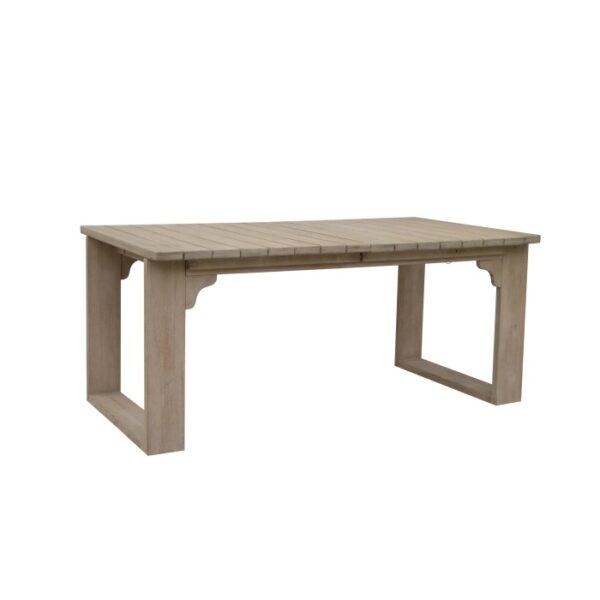 Tavolo da giardino rettangolare t.b.t. in legno chiaro, ideale per l'esterno.