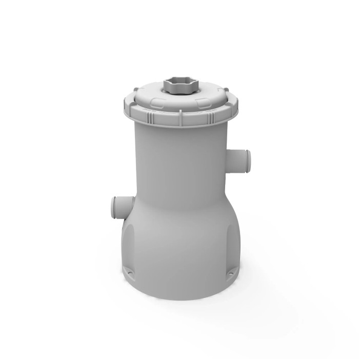 t.b.t. per piscine fuori terra, alloggiamento grigio con connessioni.