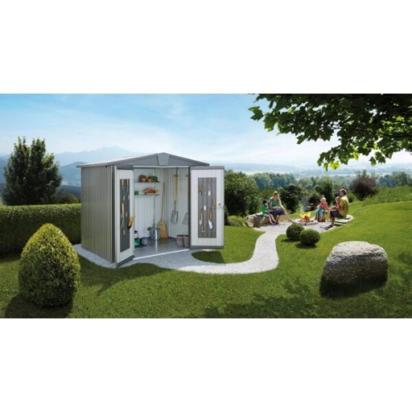 Casetta da giardino Biohort in metallo Europa sp. 0,5 mm grigio 3,5 m²