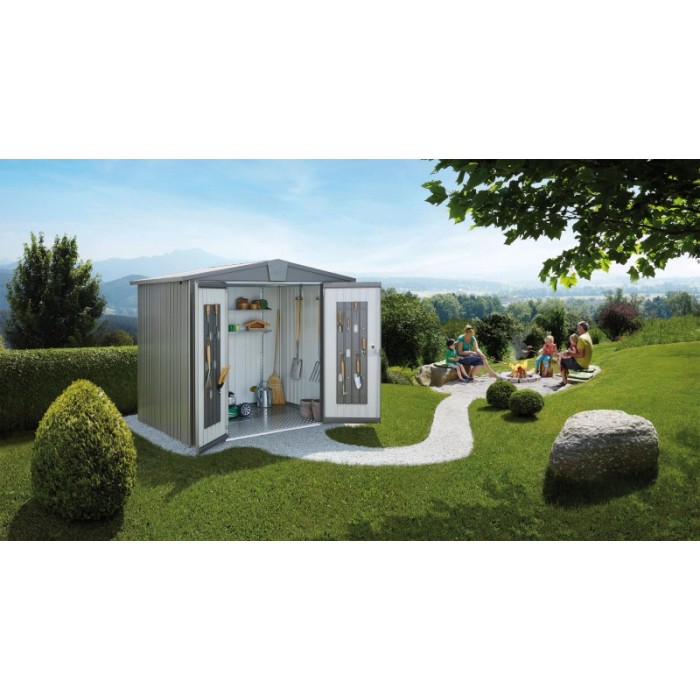 Casetta da giardino Biohort in metallo Europa sp. 0,5 mm grigio 3,5 m²