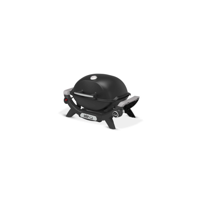 Barbecue a gas compatto nero per il viaggio.