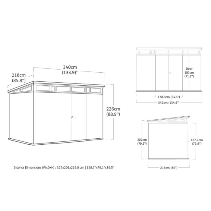 Casetta da giardino Keter in plastica Pent sp 20 mm marr.chiaro 7,4 m²