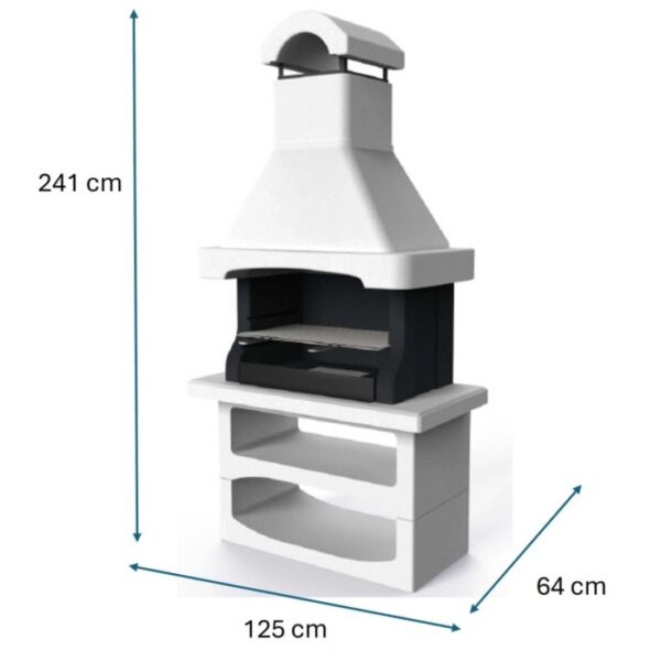 Barbecue in muratura Salamanca con parafiamma Inox e griglia 77x45 cm