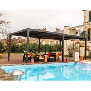 Pergola bioclimatica in alluminio 3660 antracite 360x600 cm