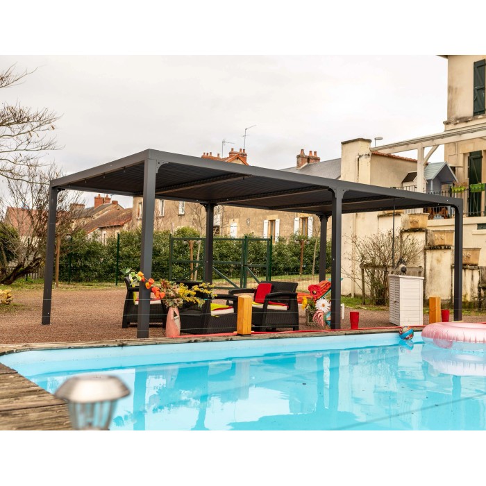 Pergola bioclimatica in alluminio 3660 antracite 360x600 cm