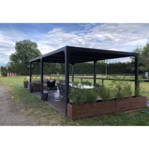 Pergola bioclimatica in alluminio 3660 antracite 360x600 cm
