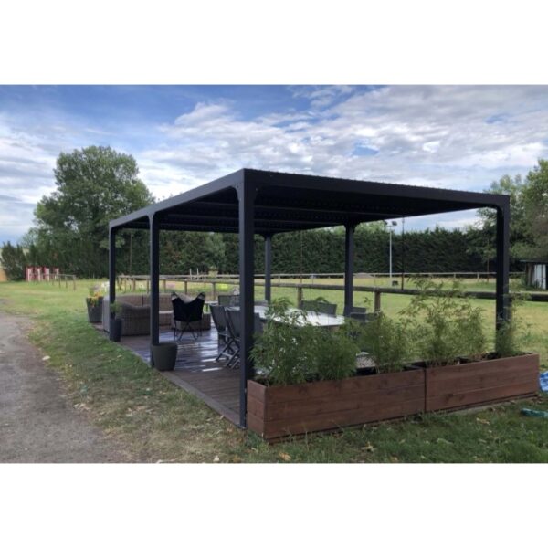 Pergola bioclimatica in alluminio 3660 antracite 360x600 cm