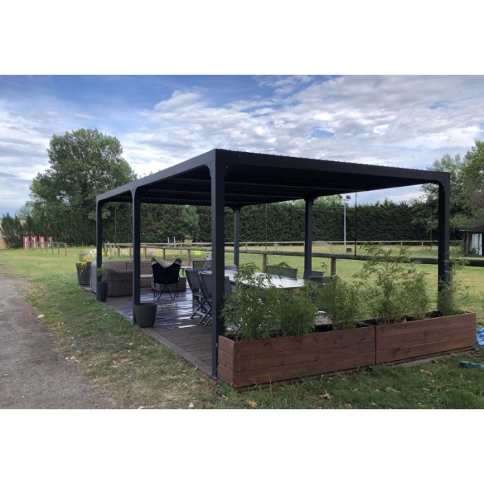 Pergola bioclimatica in alluminio 3660 antracite 360x600 cm