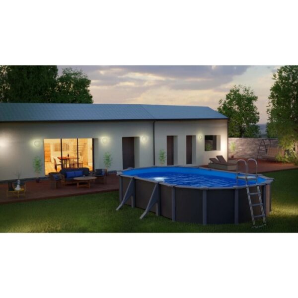 Piscina fuori terra ovale in acciaio antracite Gre 500x300 H 120 cm