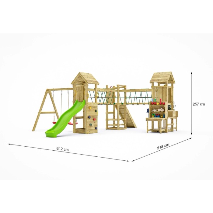 Gioco da giardino Optimizer scivolo e altalene 612 x 518 x h257cm