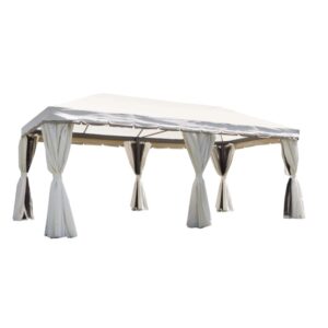 Gazebo t.b.t. con tende, ideale per giardino e patio.