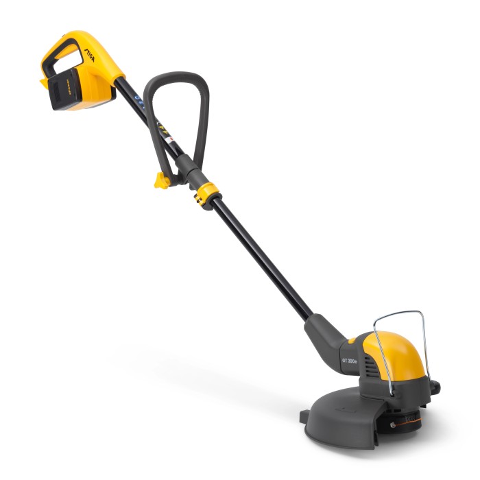 Stiga tagliabordi a batteria GT 300e set, giallo/nero, con batteria e caricabatterie.