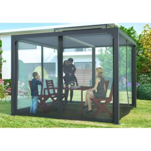 Tenda zanzariera per pergola bioclimatica 3630 antracite H231xL300xP360 cm