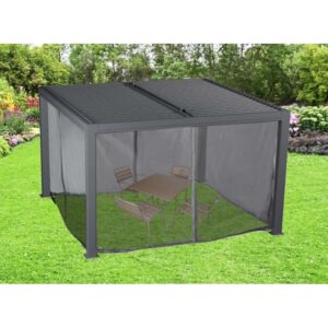 Tenda zanzariera per pergola bioclimatica 3630 antracite H231xL300xP360 cm