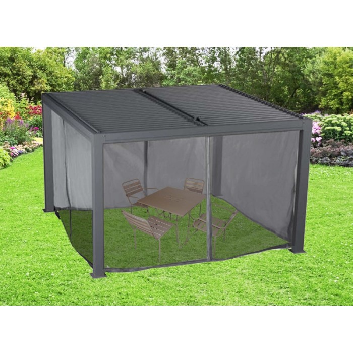 Tenda zanzariera per pergola bioclimatica 3630 antracite H231xL300xP360 cm