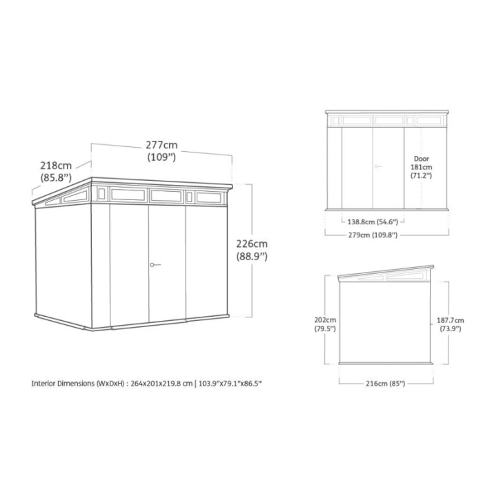 Casetta da giardino Keter in plastica Pent sp 20 mm marr.chiaro 6 m²