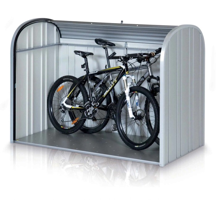 Box da giardino Biohort StoreMax 190 in metallo argentato con biciclette. Box universale.